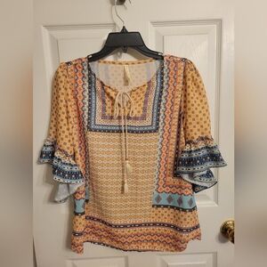 Denim Jeans And Casuals Bohemian Patchwork Blouse